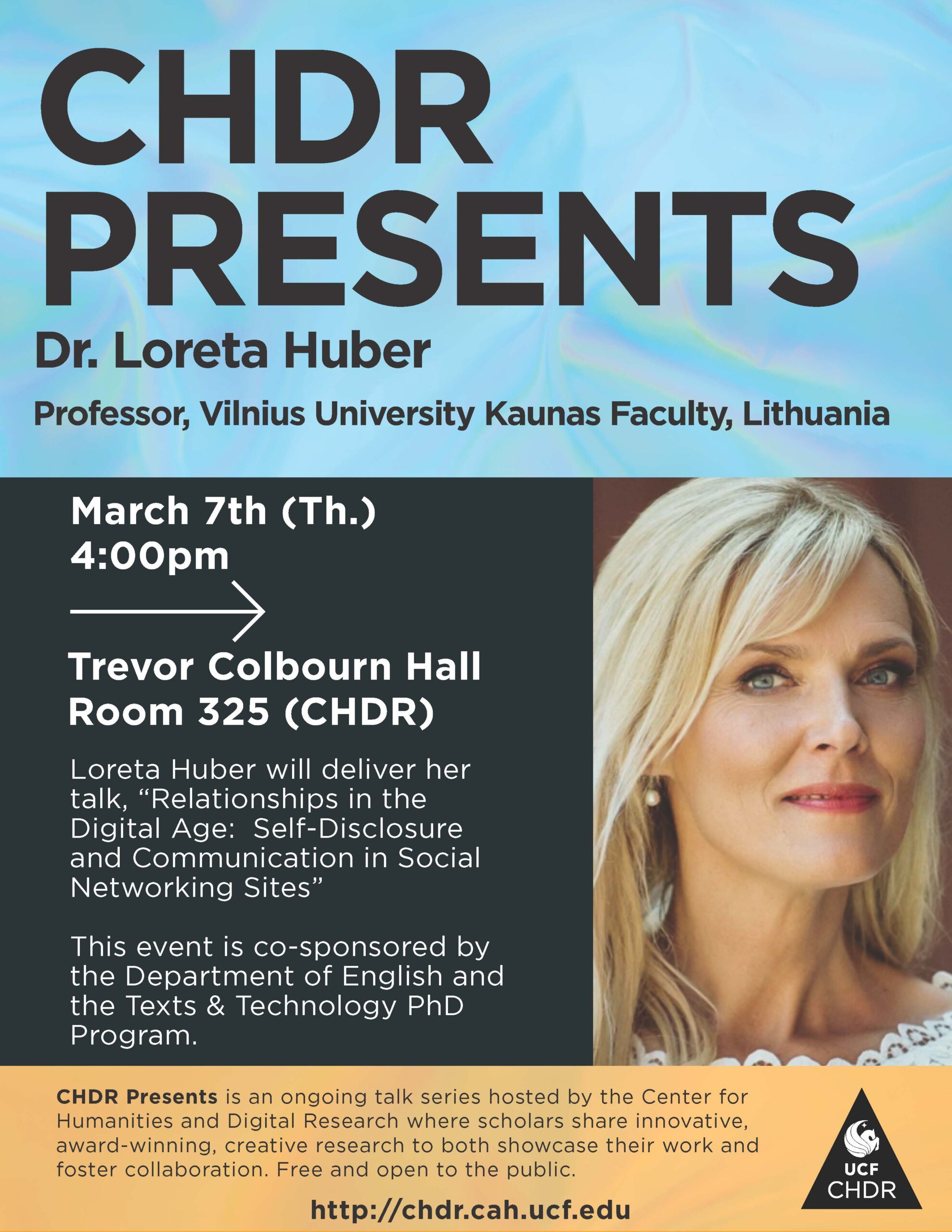 CHDR Presents: Loreta Huber poster