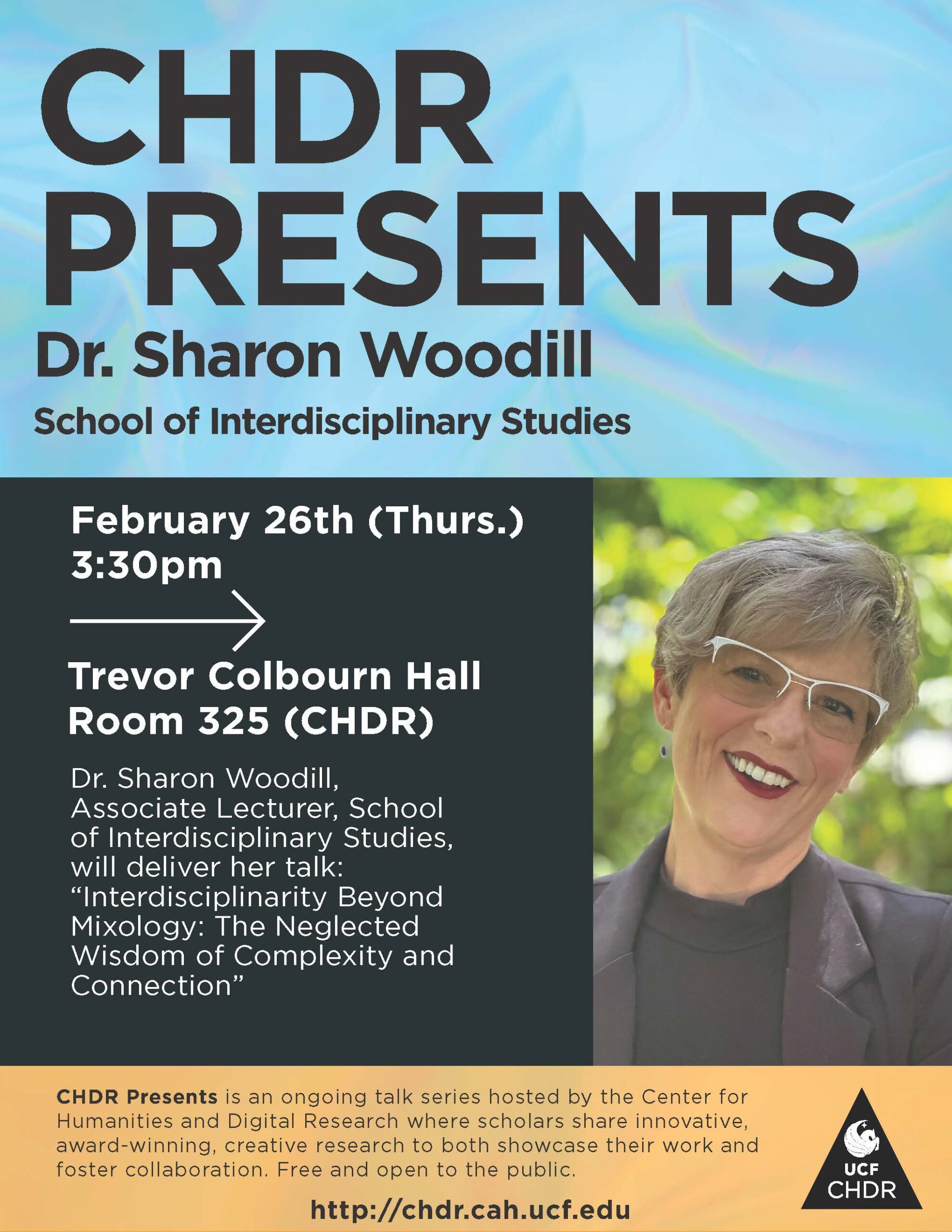 CHDR Presents: Sharon Woodill poster